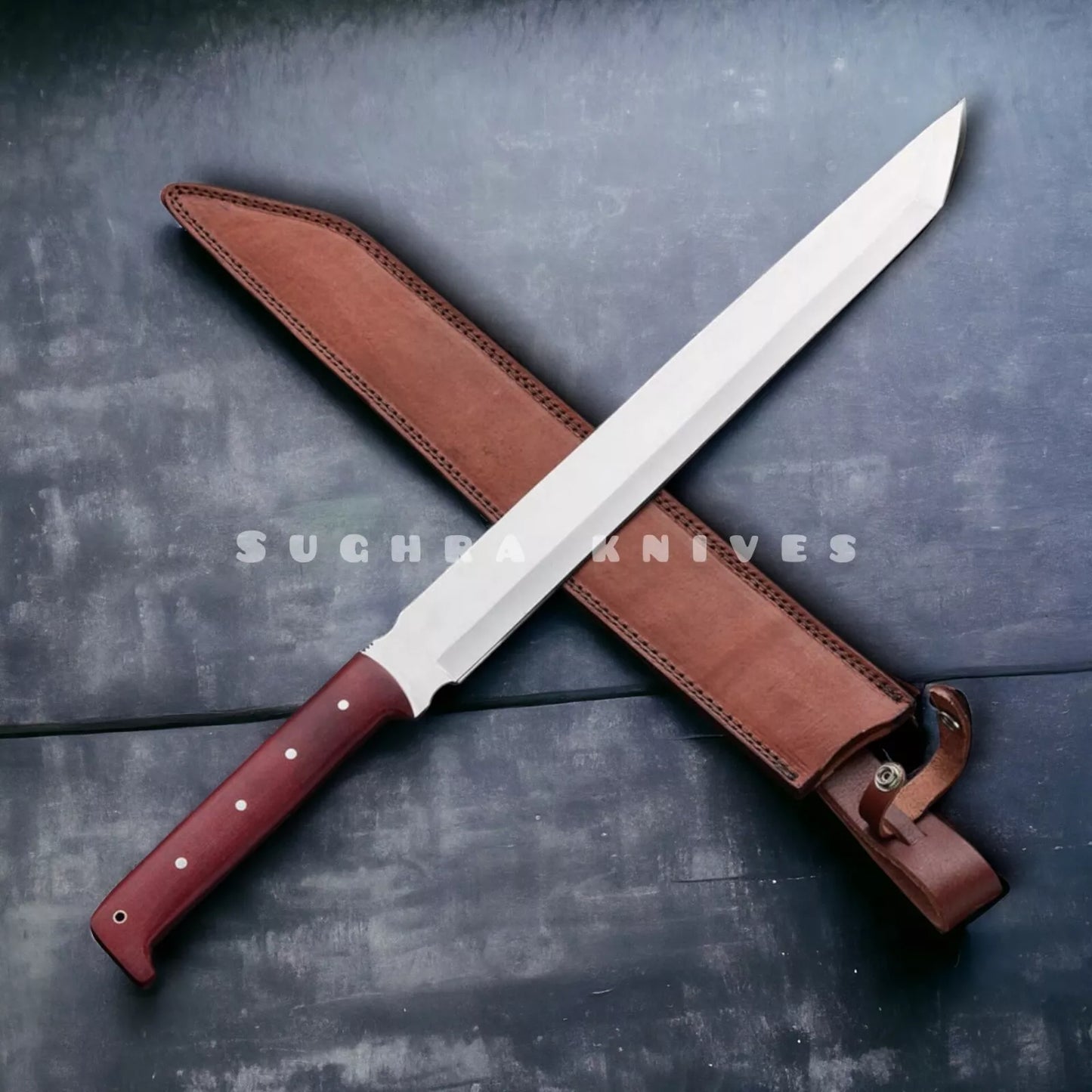 CUSTOM HANDMADE CARBON STEEL BOWIE MACHETE KUKRI SWORD | HUNTING KNIFE DAGGER SK-397